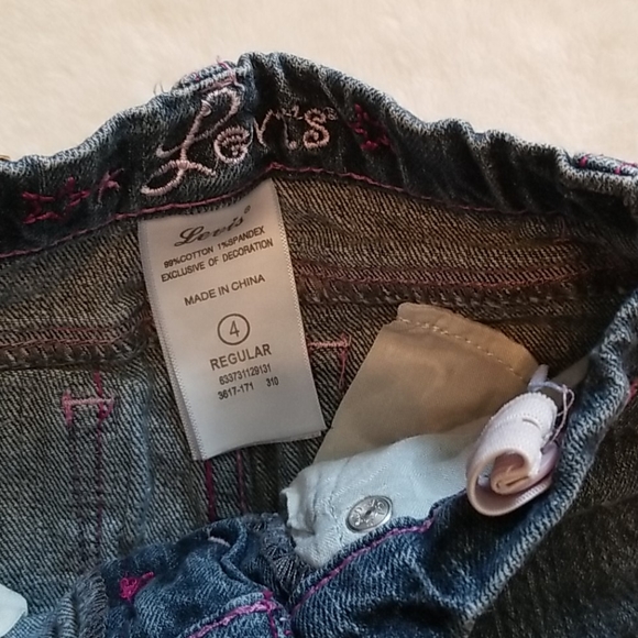 Girl's Denim Jeans Levi's Purple Sequins Size 4 - Picture 5 of 6